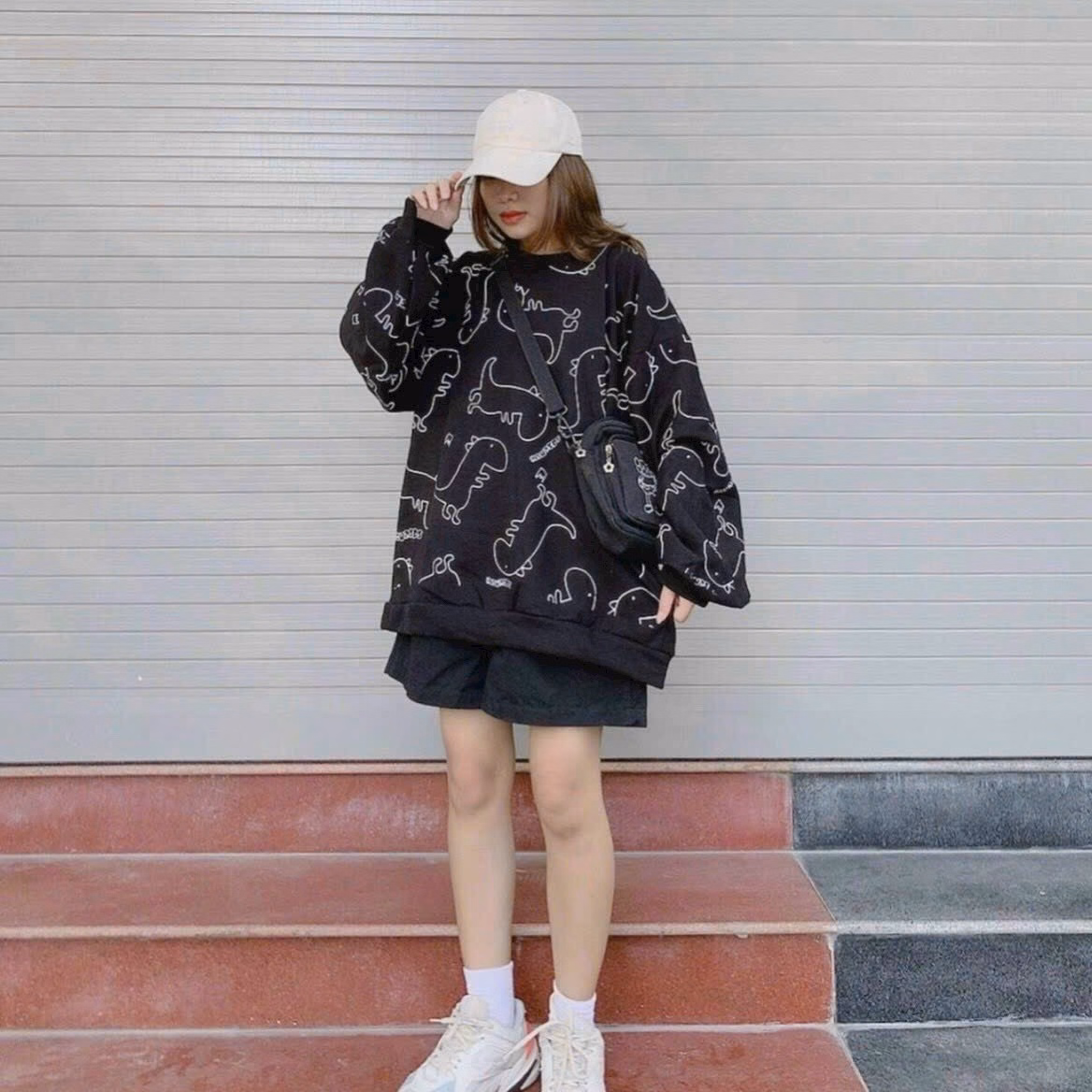 Áo Khoác Nỉ In Hình Khủng Long Đáng Yêu Tay Dài Form Rộng Cổ Tròn Đẹp Hàng Hot Trend-Htm Fashion - Ảnh 11