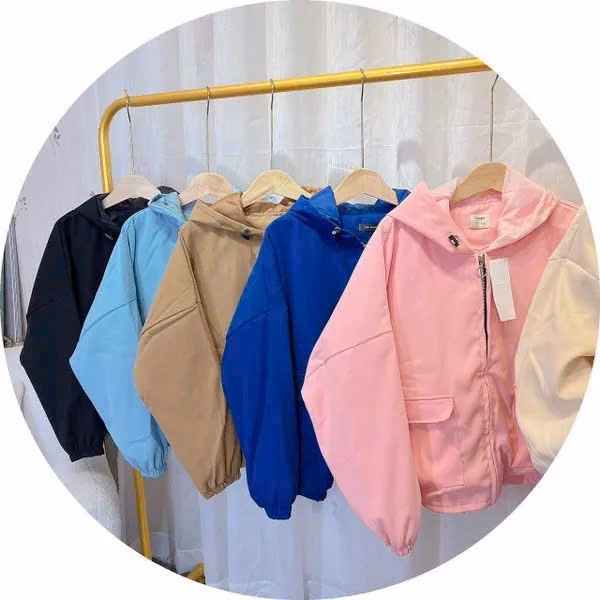 Áo Khoác Kaki Trơn Nữ Phối Túi Hộp Có Da Lộn 2 Lớp Kèm Nón Trùm Đầu Đẹp Form Rộng Khóa Zip Kéo Hot Trend-Htm Fashion - Ảnh 4