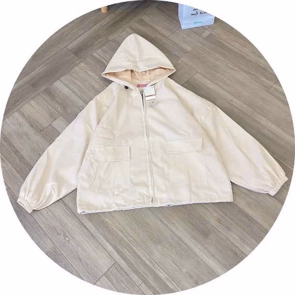 Áo Khoác Kaki Trơn Nữ Phối Túi Hộp Có Da Lộn 2 Lớp Kèm Nón Trùm Đầu Đẹp Form Rộng Khóa Zip Kéo Hot Trend-Htm Fashion - Ảnh 13