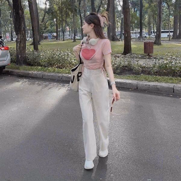 Set Bộ Đồ Nữ Áo Crotop Borip Rút Eo Mix Quần Kaki Sa933 - Sam Store - Ảnh 4