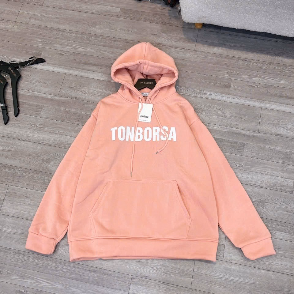 Áo Hoodie Nỉ Dệt Form Rộng In Chữ Tonborsa Nổi Siêu Đẹp Nón Trùm Đầu To Dây Kéo Tiện Đẹp Chất Vải Dày Dặn Hàng Hot Trend-Htm Fashion - Ảnh 2