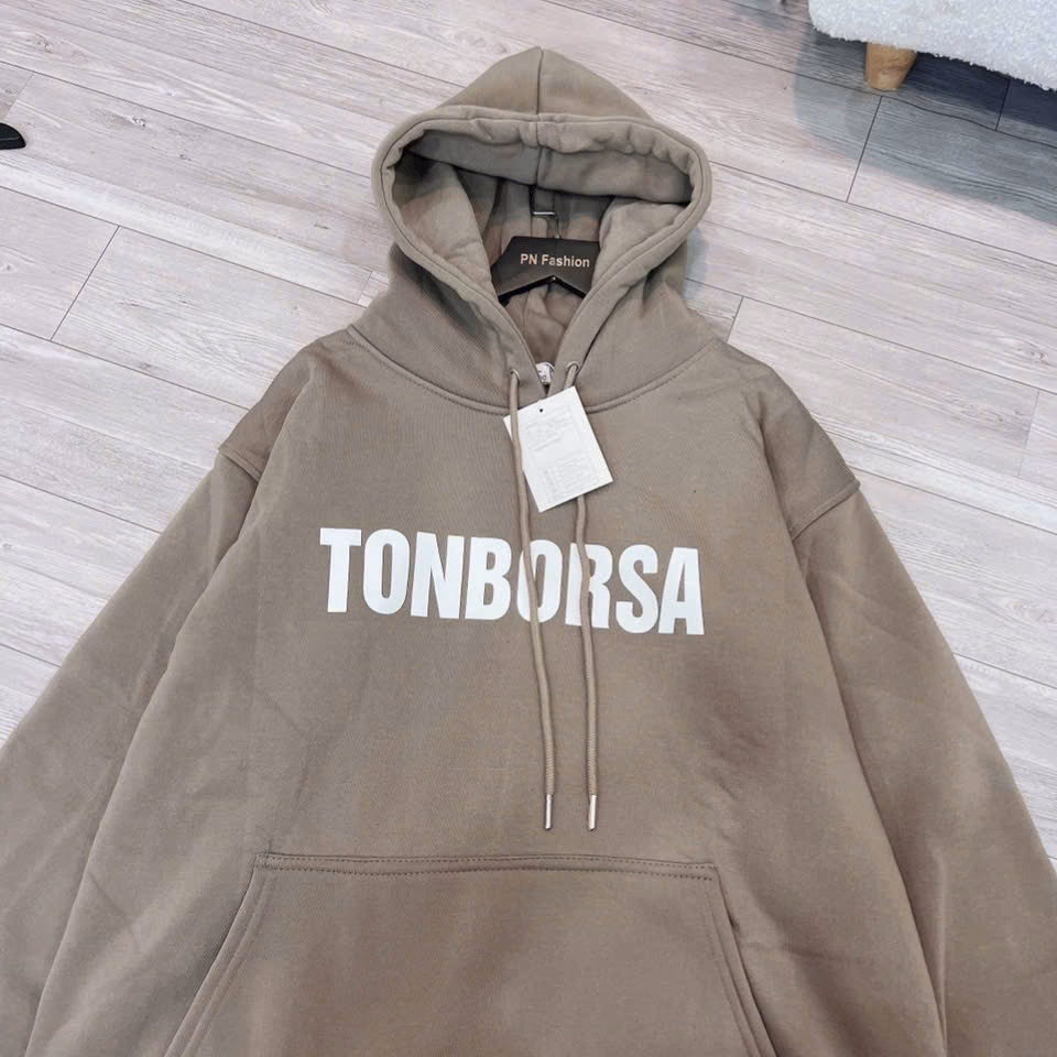 Áo Hoodie Nỉ Dệt Form Rộng In Chữ Tonborsa Nổi Siêu Đẹp Nón Trùm Đầu To Dây Kéo Tiện Đẹp Chất Vải Dày Dặn Hàng Hot Trend-Htm Fashion - Ảnh 6