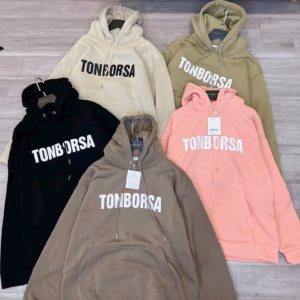 Áo Hoodie Nỉ Dệt Form Rộng In Chữ Tonborsa Nổi Siêu Đẹp Nón Trùm Đầu To Dây Kéo Tiện Đẹp Chất Vải Dày Dặn Hàng Hot Trend-Htm Fashion