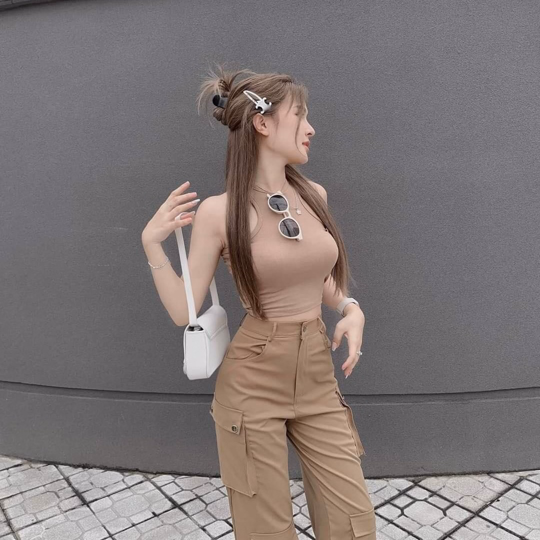 Set Bộ Đồ Nữ Áo Crotop Ba Lỗ Mix Quần Túi Hộp Sa976 - Sam Store - Ảnh 3