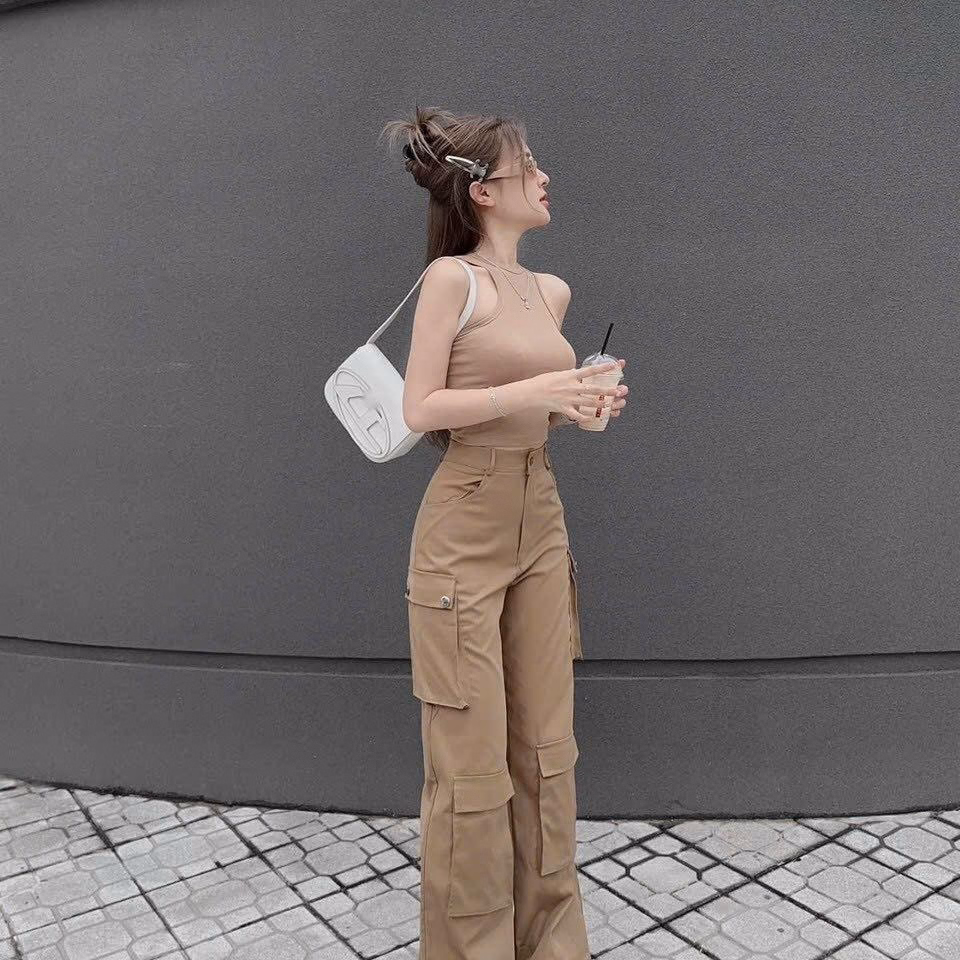 Set Bộ Đồ Nữ Áo Crotop Ba Lỗ Mix Quần Túi Hộp Sa976 - Sam Store - Ảnh 6