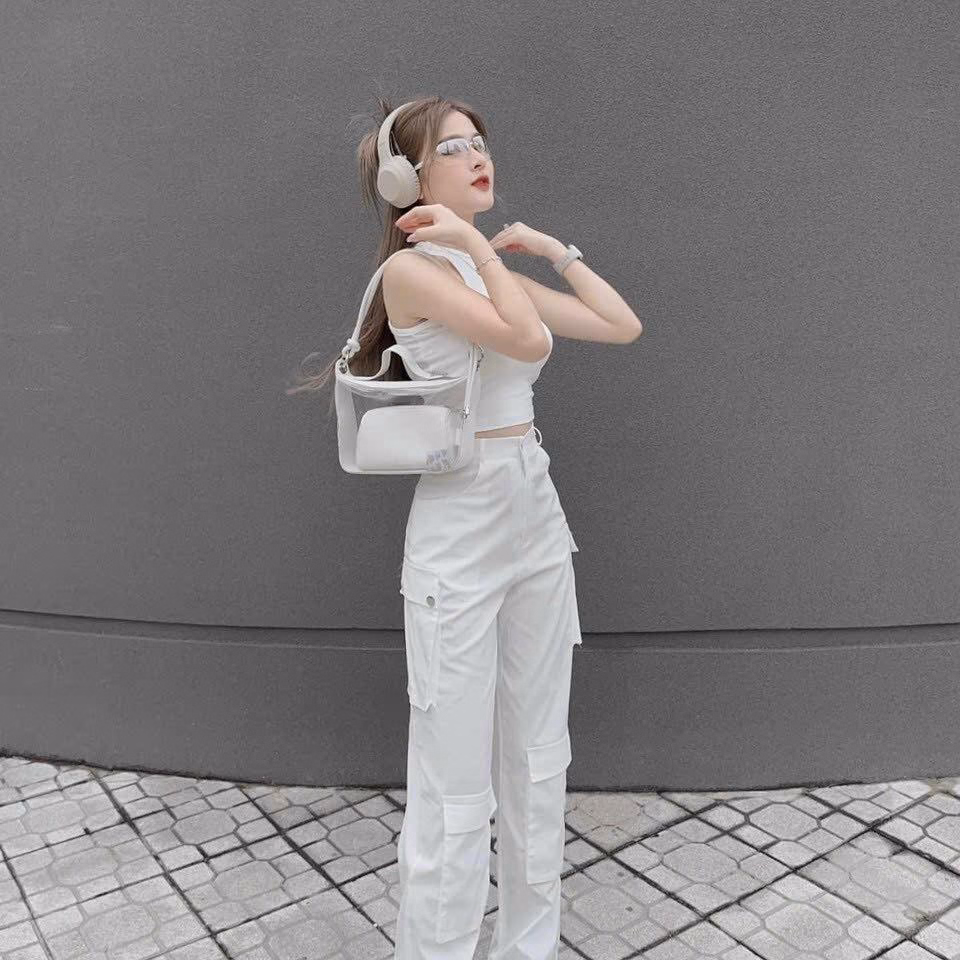 Set Bộ Đồ Nữ Áo Crotop Ba Lỗ Mix Quần Túi Hộp Sa976 - Sam Store - Ảnh 9