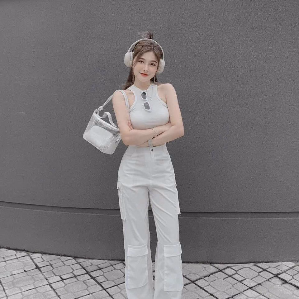 Set Bộ Đồ Nữ Áo Crotop Ba Lỗ Mix Quần Túi Hộp Sa976 - Sam Store