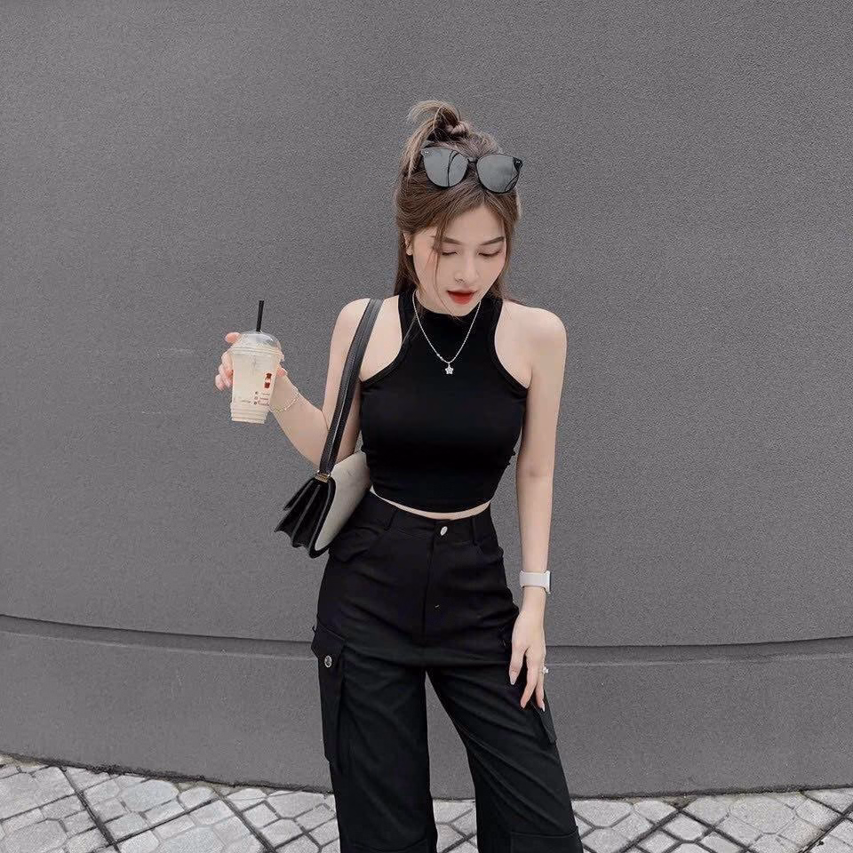 Set Bộ Đồ Nữ Áo Crotop Ba Lỗ Mix Quần Túi Hộp Sa976 - Sam Store - Ảnh 8