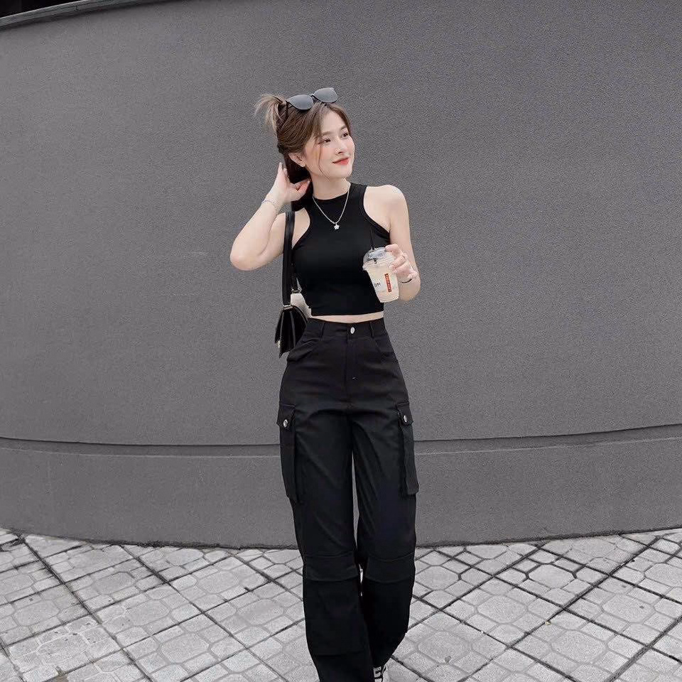 Set Bộ Đồ Nữ Áo Crotop Ba Lỗ Mix Quần Túi Hộp Sa976 - Sam Store - Ảnh 5