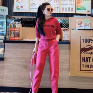 Set Bộ Thun Nữ Phối Với Dáng Cao Form Rộng Đẹp Chất Vải Nỉ Dày Siêu Xinh Có In Chữ Reccabdo Nổi Siêu Xịn Quần Đẹp Nữa Nha Hàng Hot Trend-Htm Fashion