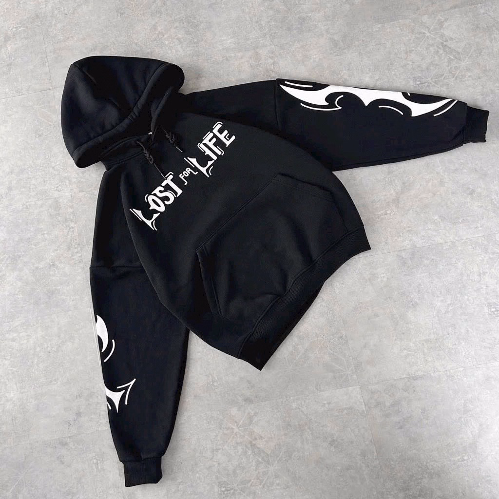 Áo Khoác Hoodie Nỉ Nam Nữ Có Phối Chữ Lost Life Siêu Xinh Luôn Chất Vải Dày Mịn Lắm Có Form Rộng Mũ Trùm Đầu Áo Đẹp Hàng Hot Trend-Htm Fashion - Ảnh 3
