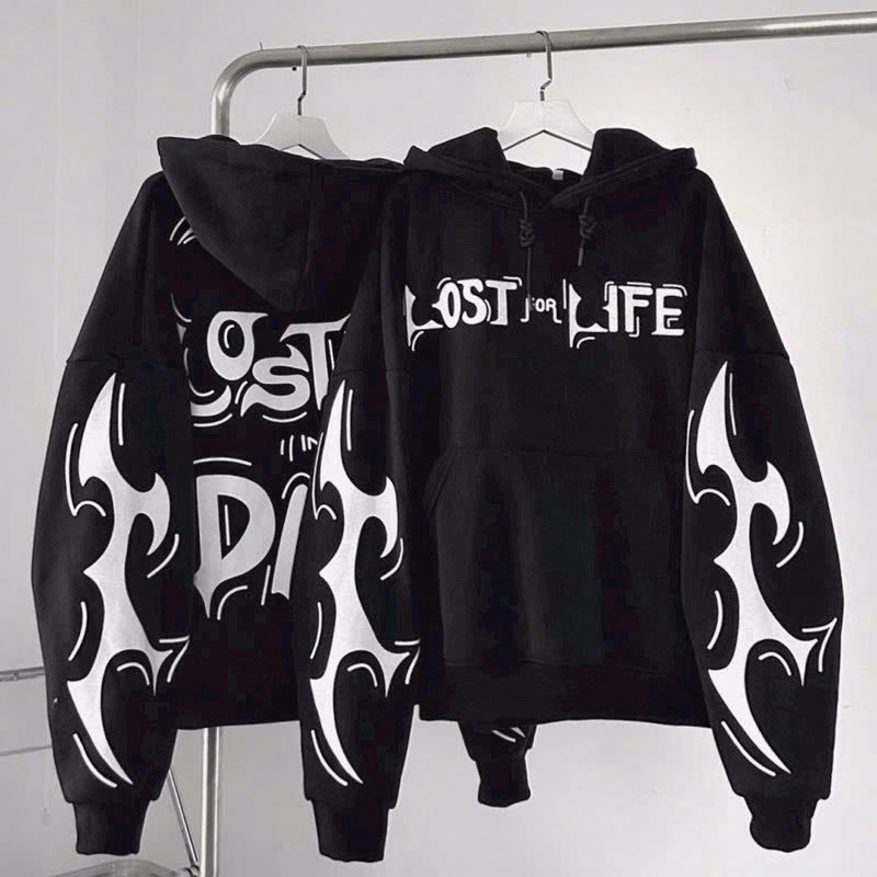 Áo Khoác Hoodie Nỉ Nam Nữ Có Phối Chữ Lost Life Siêu Xinh Luôn Chất Vải Dày Mịn Lắm Có Form Rộng Mũ Trùm Đầu Áo Đẹp Hàng Hot Trend-Htm Fashion