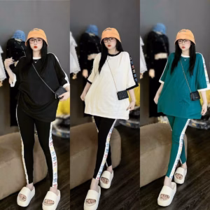 Set Bộ Đồ Nữ Áo Form Rộng Mix Quần Legging Phối Viền Bt833 - Nana House