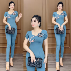 Set Bộ Đồ Nữ Thun Xốp Đính Hoa Hồng Sa795 - Sam Store