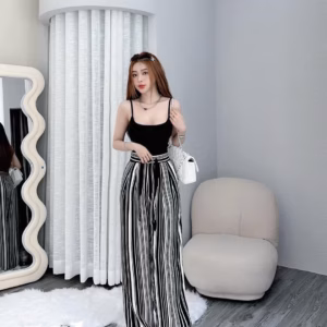 Set Bộ Đồ Nữ Thun Tăm Lạnh Áo 2 Dây Phối Quần Ống Bt836 - Nana House
