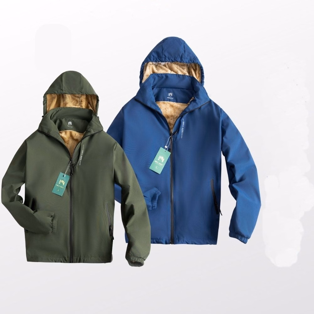 Áo Khoác Gió Nam In Chữ Ngực Lót Lông Nâu Mẫu Mới Phong Cách Thể Thao - Chipxinhxk