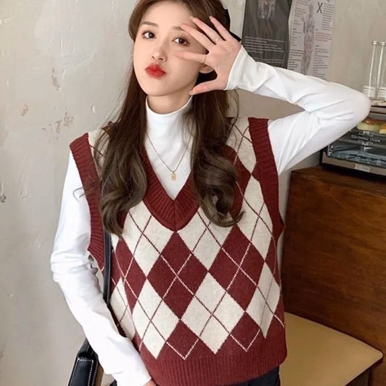 Áo Len Gile Họa Tiết Quả Trám Form Rộng, Phong Cách Vintage Dành Cho Bạn Nữ Slcxa215 - Chipxinhxk - Ảnh 2