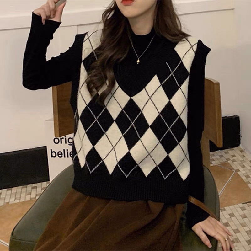 Áo Len Gile Họa Tiết Quả Trám Form Rộng, Phong Cách Vintage Dành Cho Bạn Nữ Slcxa215 - Chipxinhxk - Ảnh 6