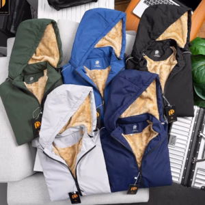 Áo Khoác Gió Nam Lót Lông Nâu Phối Viền Thể Thao H2P Mẫu Mới - Chipxinh