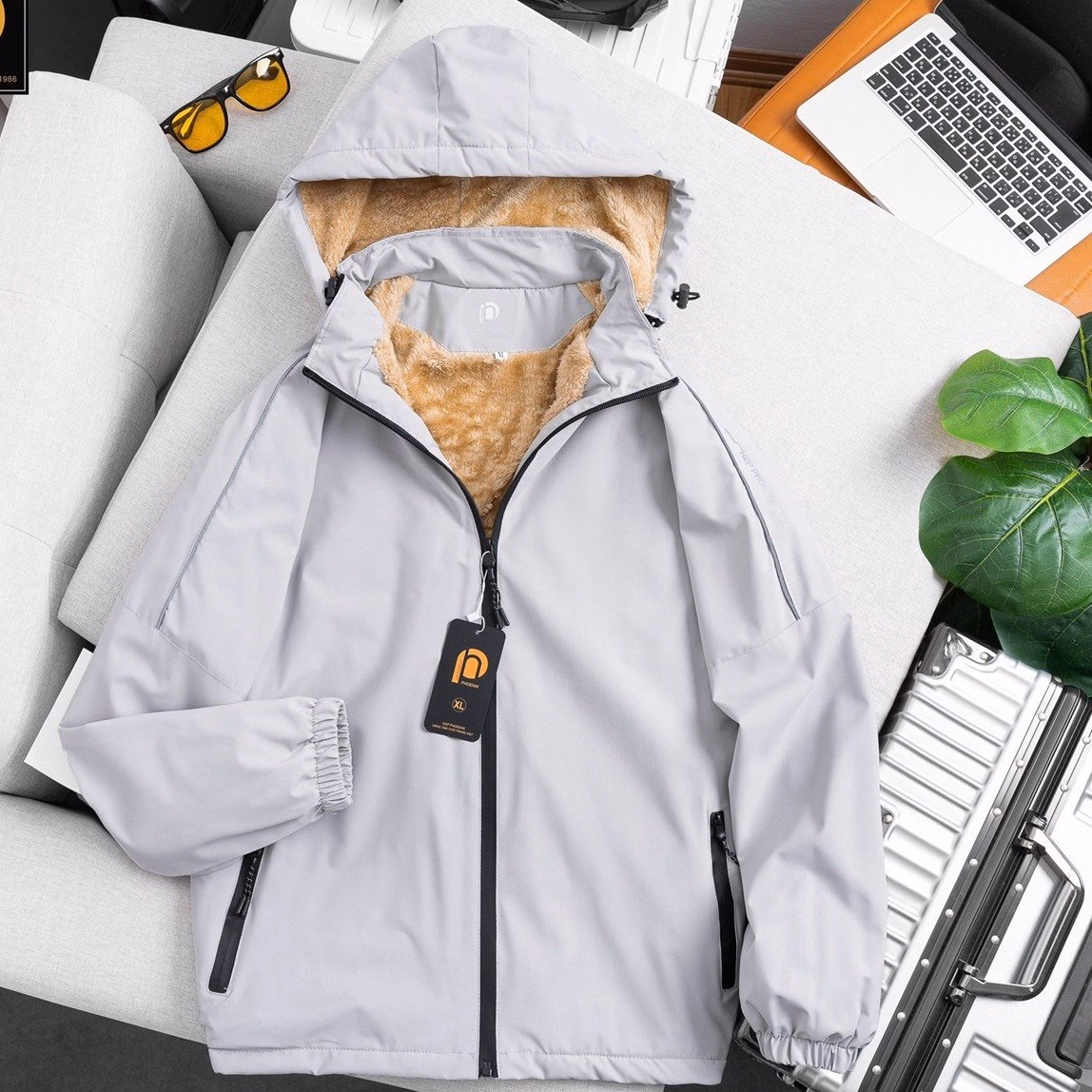 Áo Khoác Gió Nam Lót Lông Nâu Phối Viền Thể Thao H2P Mẫu Mới - Chipxinh - Ảnh 6