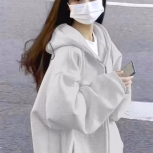 Áo Khoác Nỉ Nữ Phối Form Rộng Chất Vải Dày Mịn Kèm Nón Trùm Đầu Cute Phối Kiểu Trơn Hàng Đẹp Hot Trend-Htm Fashion