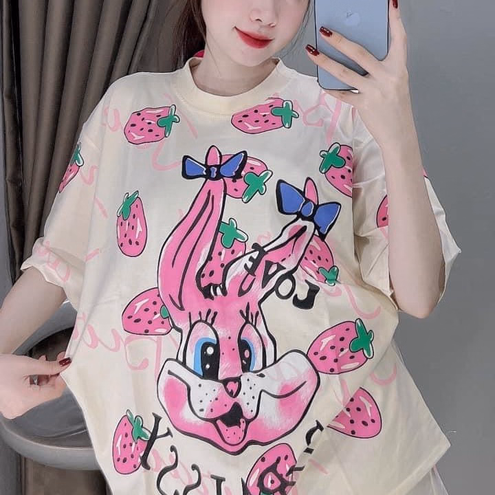 Set Bộ Đồ Nữ In Nổi Bé Thỏ Siêu Cute Dáng Form Rộng Chất Liệu Vải Thun Co Giãn Tốt Hàng Đẹp Lắm Nha Hot Trend-Htm Fashion