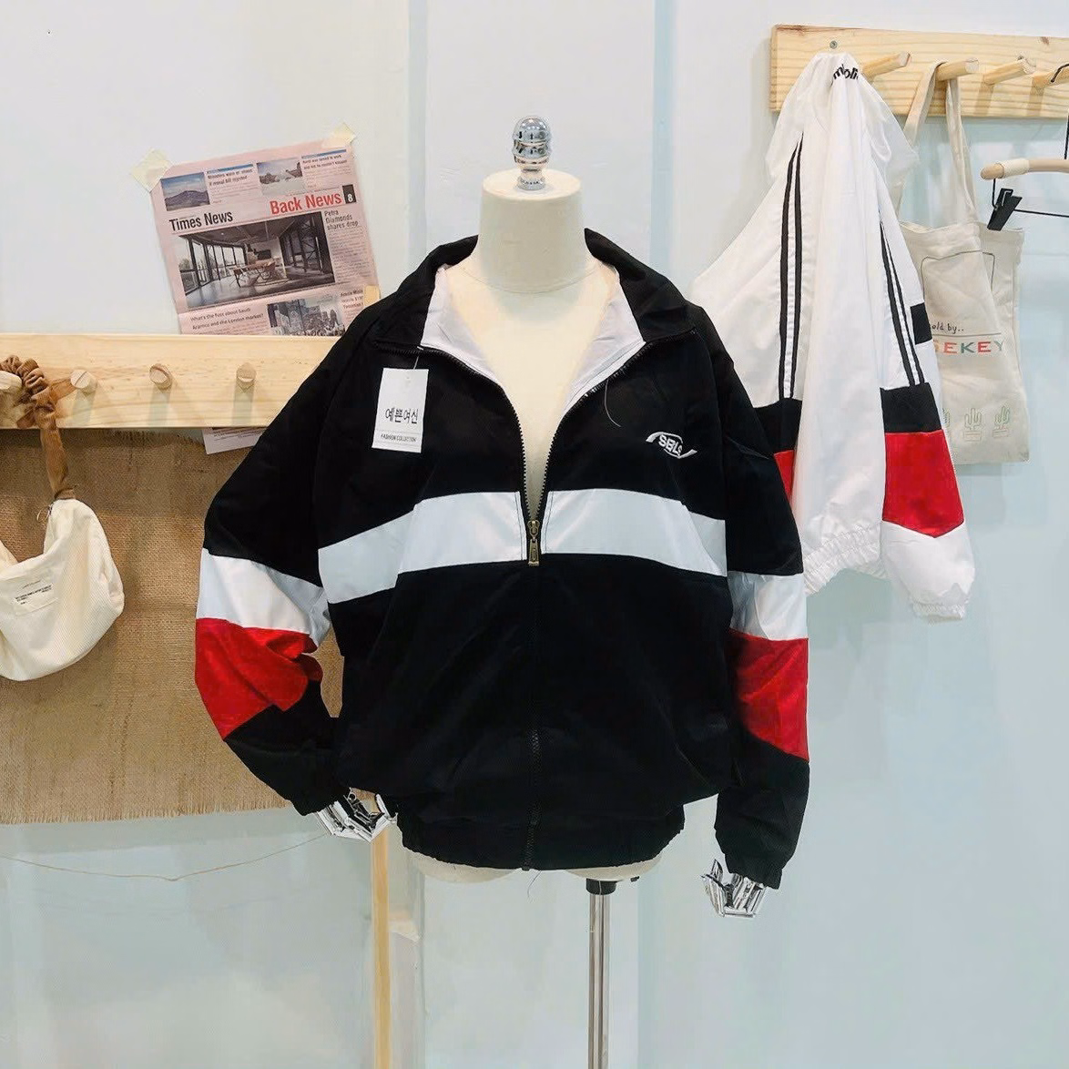 Áo Khoác Dù Mero Có In Chữ Sbls Phối Màu Sọc Cực Xịn Chất Vải Mát Form Rộng Có Bo Chun Siêu Xinh Hàng Hot Trend-Htm Fashion - Ảnh 5