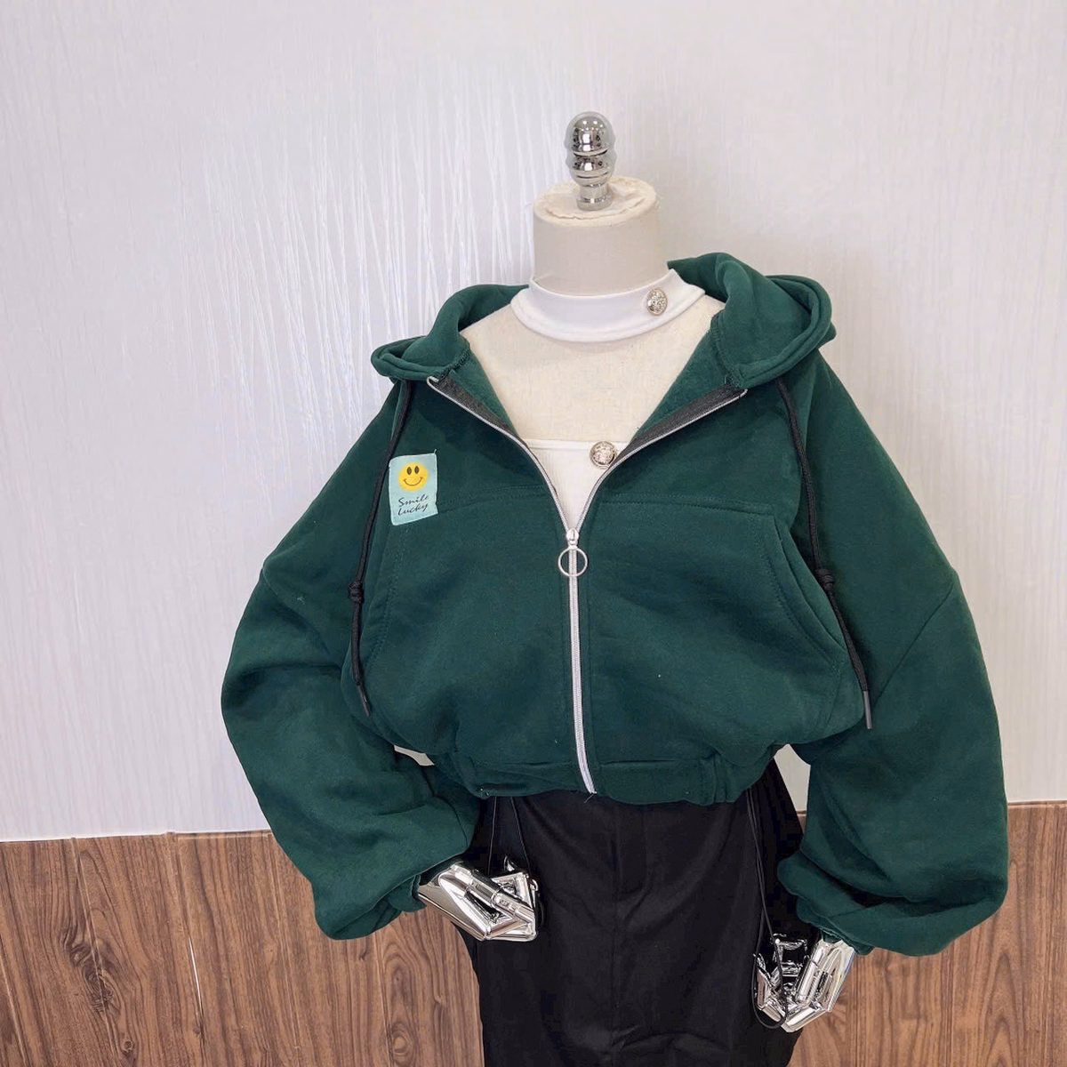 Áo Khoác Nữ Chất Liệu Vải Dày Mịn Kiểu Dáng Lửng Form Đẹp Kèm Nón Trùm Đầu Xịn Bo Chun Trơn Áo Đẹp Hàng Hot Trend-Htm Fashion - Ảnh 18