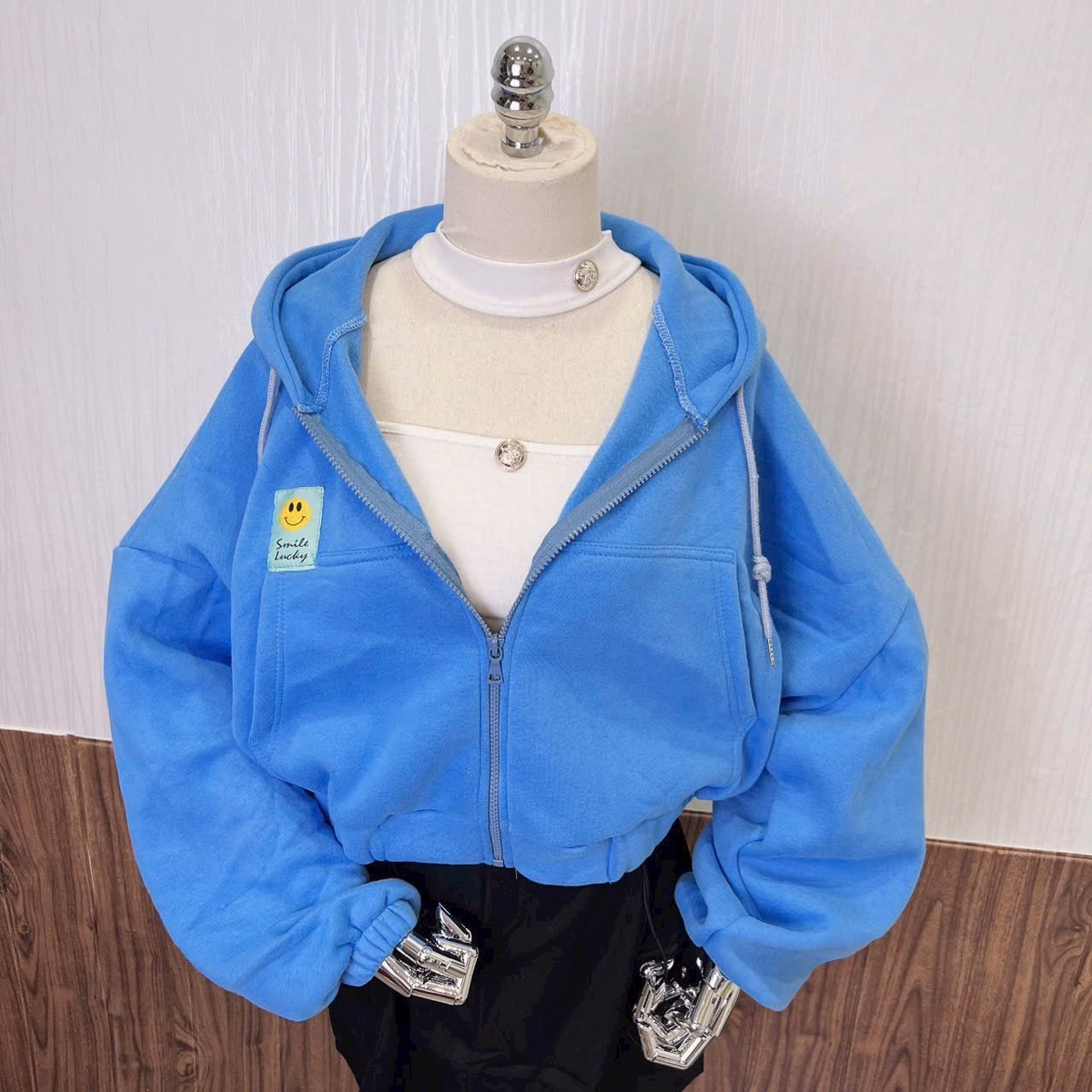 Áo Khoác Nữ Chất Liệu Vải Dày Mịn Kiểu Dáng Lửng Form Đẹp Kèm Nón Trùm Đầu Xịn Bo Chun Trơn Áo Đẹp Hàng Hot Trend-Htm Fashion - Ảnh 15