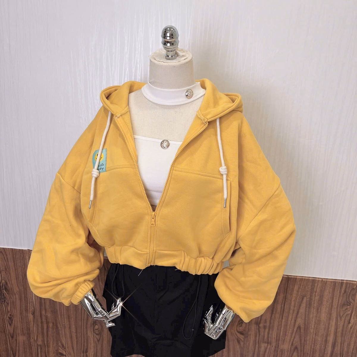 Áo Khoác Nữ Chất Liệu Vải Dày Mịn Kiểu Dáng Lửng Form Đẹp Kèm Nón Trùm Đầu Xịn Bo Chun Trơn Áo Đẹp Hàng Hot Trend-Htm Fashion - Ảnh 16