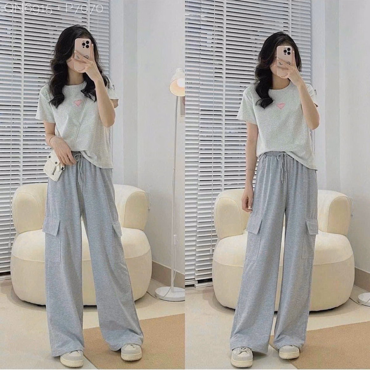 Quần Nỉ Nữ Dáng Form Rộng Siêu Đẹp Chất Vải Dày Mịn Có Dây Rút Siêu Tiện Bo Chun Hàng Đẹp Đang Hot Trend-Htm Fashion - Ảnh 2