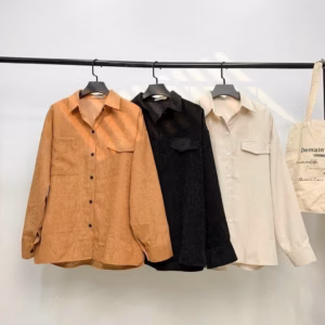 Áo Sơ Mi Nhung Nữ Phối Dáng Túi Hộp Cực Xinh Chất Liệu Vải Tốt Form Rộng Kiểu Cổ Bẻ Hàng Hot Trend-Htm Fashion