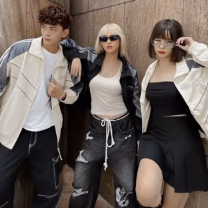 Áo Khoác Dù Nam Nữ Phối Dáng Form Rộng Có Kẻ Sọc Viền Áo Siêu Cá Tính Thêu Nổi Chữ Dodgers Chất Vải Thoáng Mát Cổ Dáng Bẻ Hàng Hot Trend-Htm Fashion