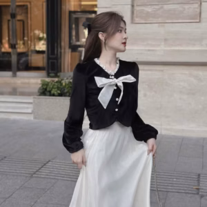 Set Đầm Váy Nữ Áo Nhung Cứng Phối Váy Voan Tơ 2 Lớp Bt108 - Nana House