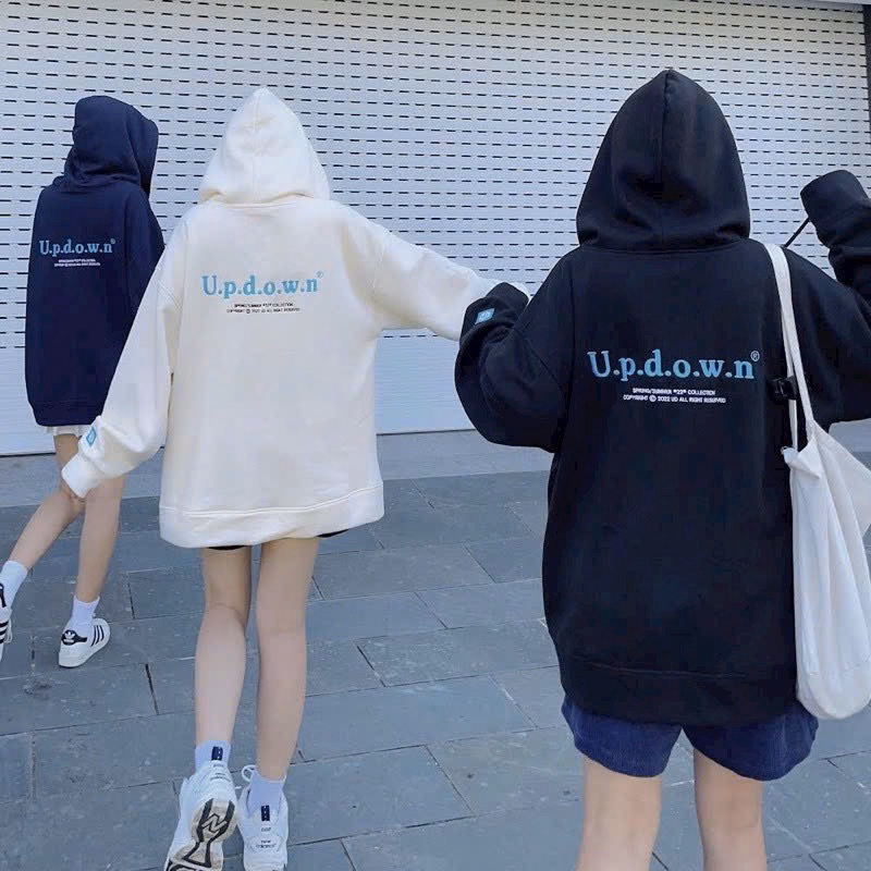 Áo Hoodie Nỉ Nam Nữ Thêu Nổi Chữ Updown Siêu Xinh Chất Vải Dày Mịn Kèm Khóa Zíp Xịn Hàng Hot Trend-Htm Fashion - Ảnh 5