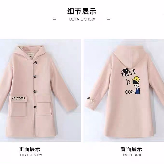 Áo Khoác Nỉ Nữ Chất Dáng Form Rộng Phối Cúc Bấm Siêu Xinh Thêu Chữ Cut Off Đẹp Chất Vải Dày Mịn Kèm Túi Hộp Hàng Hot Trend-Htm Fashion - Ảnh 3