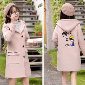 Áo Khoác Nỉ Nữ Chất Dáng Form Rộng Phối Cúc Bấm Siêu Xinh Thêu Chữ Cut Off Đẹp Chất Vải Dày Mịn Kèm Túi Hộp Hàng Hot Trend-Htm Fashion