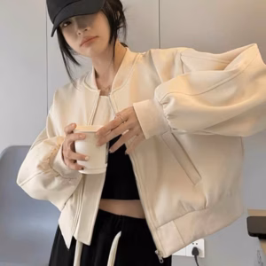 Áo Khoác Dù Lửng Nữ Phối Bo Chun Siêu Xinh Kèm Khoán Kéo Đẹp Trơn Áo Đẹp Hàng Hot Trend-Htm Fashion