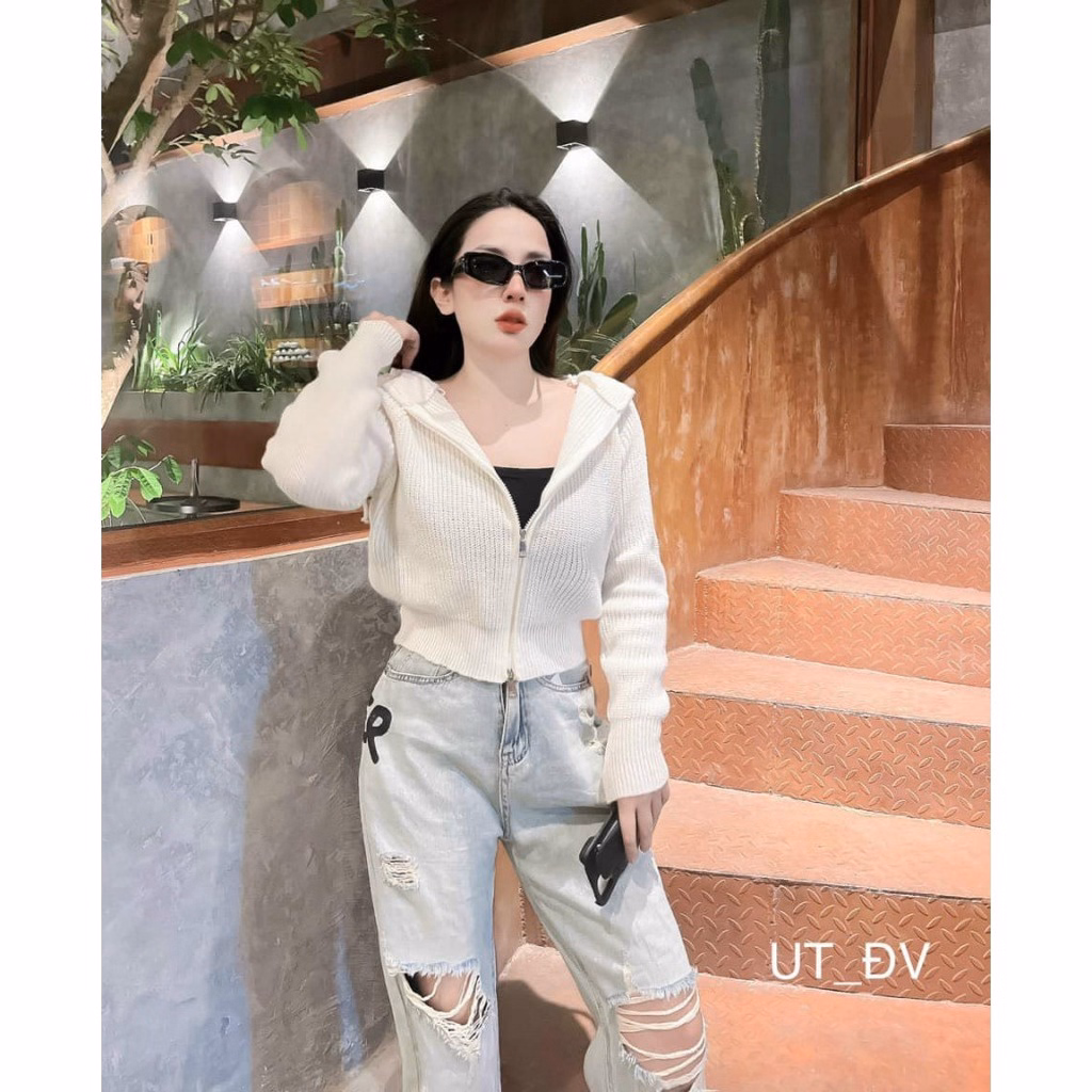 Áo Khoác Len Dài Tay Có Mũ, 2 Khóa Kéo Phong Cách Hàn Quốc Mẫu Mới - Chipxinhxk - Ảnh 8