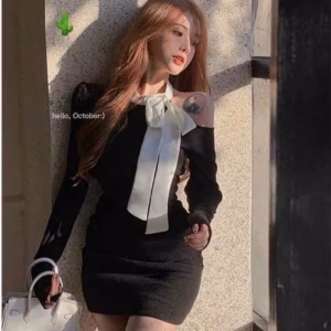 Đầm Nữ Body Phối Nơ Trắng - Ausa House