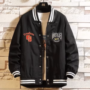 Áo Khoác Bomber Nam Có Thêu Nổi Chữ Gj Phối Dáng Cúc Bấm Bo Chun Chất Vải Thấm Hut Tốt Hàng Siêu Xịn Hàng Hot Trend-Htm Fashion