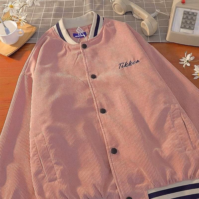 Áo Khoác Nhung Nam Nữ Chất Dáng Form Rộng Có Thêu Chữ Tikkeo Phối Cúc Bấm Siêu Xinh Vải Thấm Hut Tốt Hàng Hot Trend-Htm Fashion - Ảnh 5