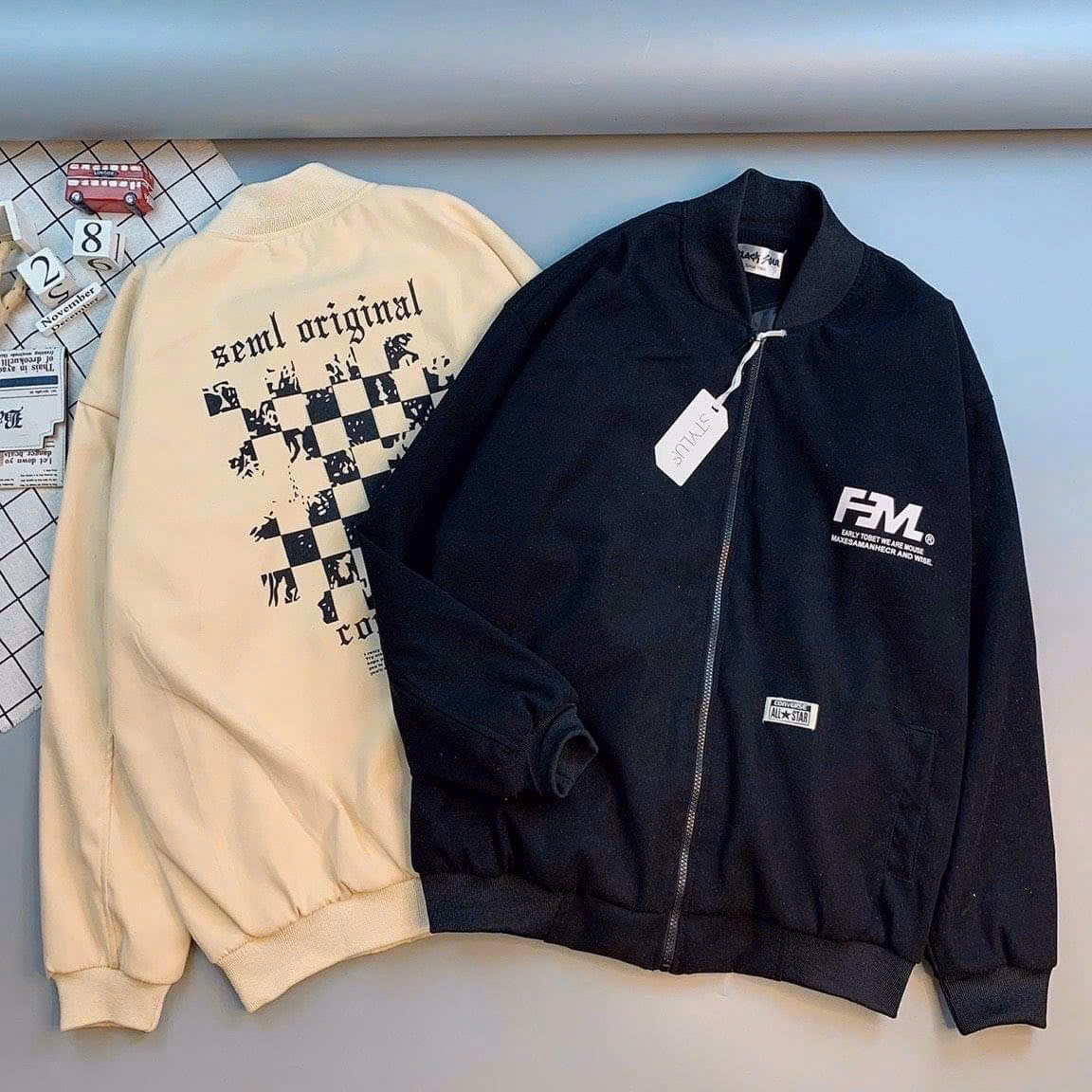 Áo Khoác Dù Nỉ Nam Nữ Có Thêu Nổi Chữ Fml Chất Vải Dày Mịn Form Rộng Có Viền Bo Chun Kèm Khóa Kéo Xịn Hàng Hot Trend-Htm Fashion - Ảnh 6