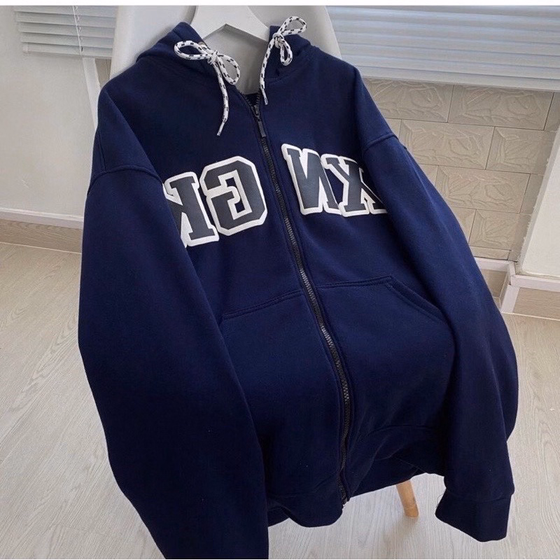 Áo Khoác Hoodie Nỉ Nam Nữ Có Thêu Nổi Chữ Xn Gk Form Rộng Kèm Nón Trùm Đầy Dây Rút Siêu Xinh Chất Vải Dày Mịn Hàng Hot Trend-Htm Fashion - Ảnh 2