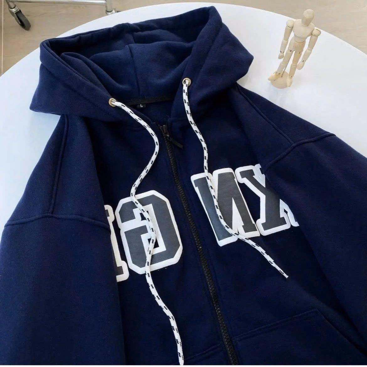 Áo Khoác Hoodie Nỉ Nam Nữ Có Thêu Nổi Chữ Xn Gk Form Rộng Kèm Nón Trùm Đầy Dây Rút Siêu Xinh Chất Vải Dày Mịn Hàng Hot Trend-Htm Fashion - Ảnh 7