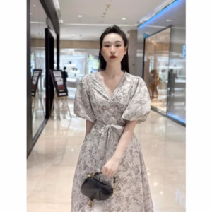 Đầm Váy Nữ Lụa Hoa Tay Phồng Cổ Tim Sa959 - Sam Store