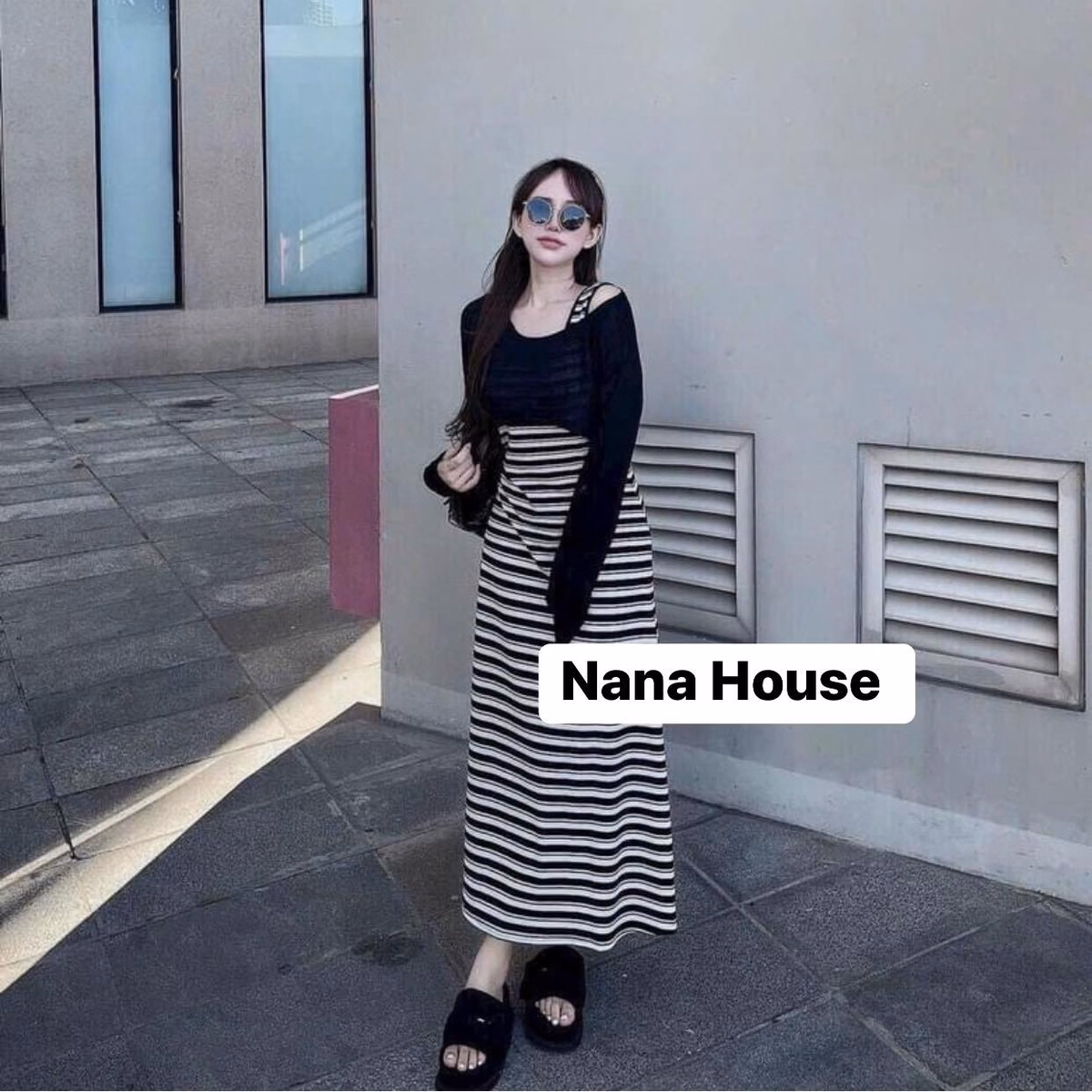 Set Đầm Váy Nữ Thun Body Sát Nách Kèm Áo Voan Bt776 - Nana House - Ảnh 2