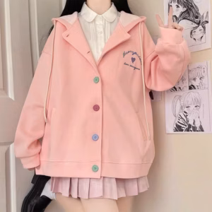 Áo Khoác Cadigan Nữ Vải Nỉ Ngoại Dày Dặn Phối Cúc Nhiều Màu Thêu Tim Xinh Xắn U28