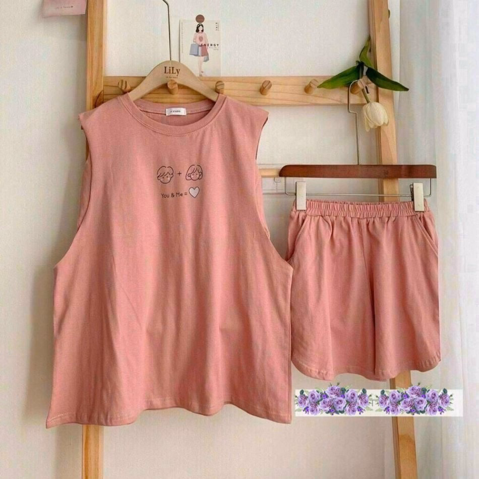 Set Đồ Nữ Thun In 3 Món You & Me - Ausa House