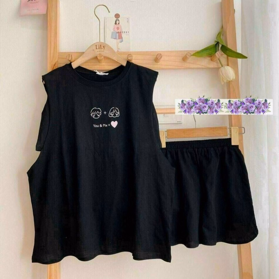 Set Đồ Nữ Thun In 3 Món You & Me - Ausa House - Ảnh 2